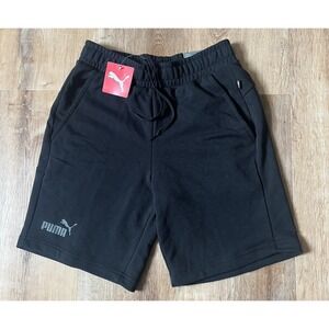 PUMA Essential Sweat Shorts Mens S Black Regular Fit Cotton Terry 8"‎ NEW